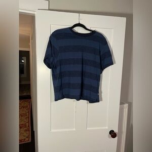 The North Face Blue Stripe Crop T-Shirt Large